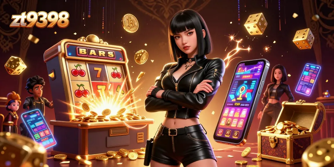 Engage with zt9398's vibrant casino experience featuring a powerful Asian woman among dynamic game elements.