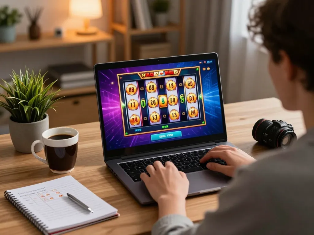 Playing slots online at home with ligasedayu on display for winning strategies and fun.