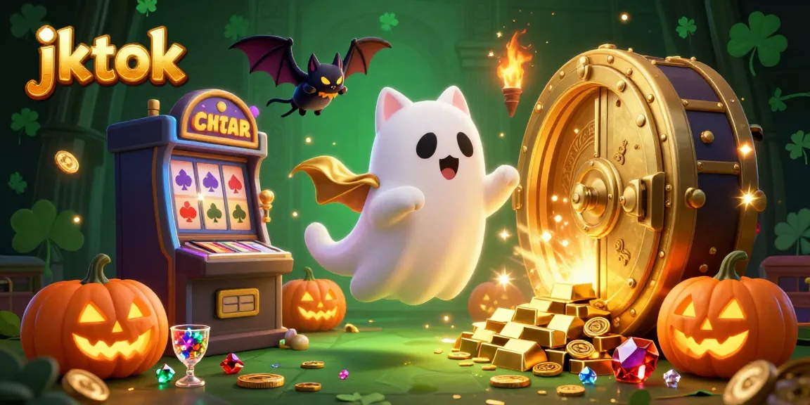 Menangkan jackpot jktok dalam suasana kasino hantu yang penuh perhiasan berkilau.