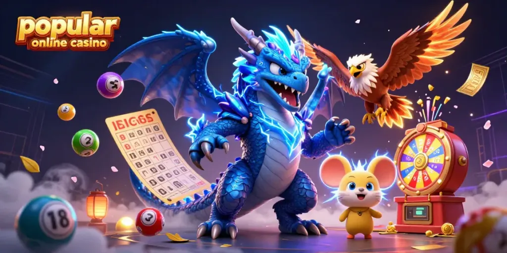 Experience the thrill of a popular online casino with vibrant characters amidst colorful gaming elements.