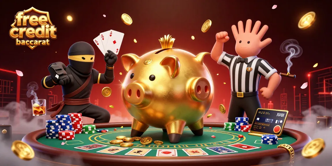 Capture winning potential with free credit baccarat as a golden piggy bank sumo wrestler stamps coins into action.