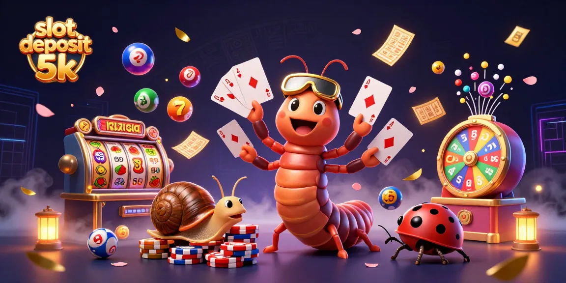 Experience the excitement of slot deposit 5k with a vibrant dealer scene featuring cards, chips, and dynamic gameplay elements.