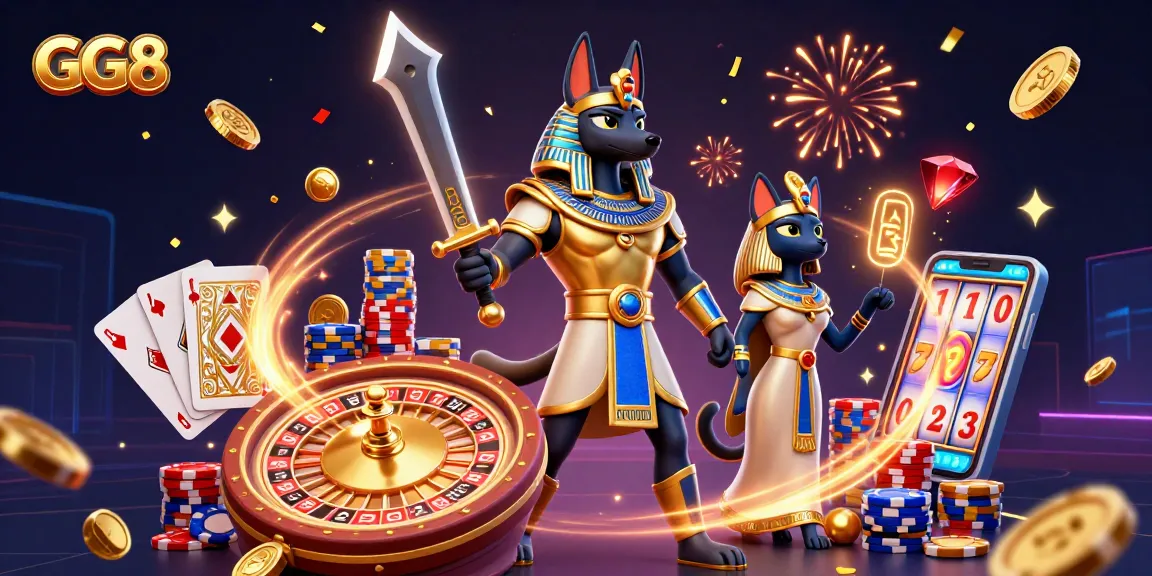 Spin the 3D roulette and win big with GG8 in a vibrant casino scene full of excitement.