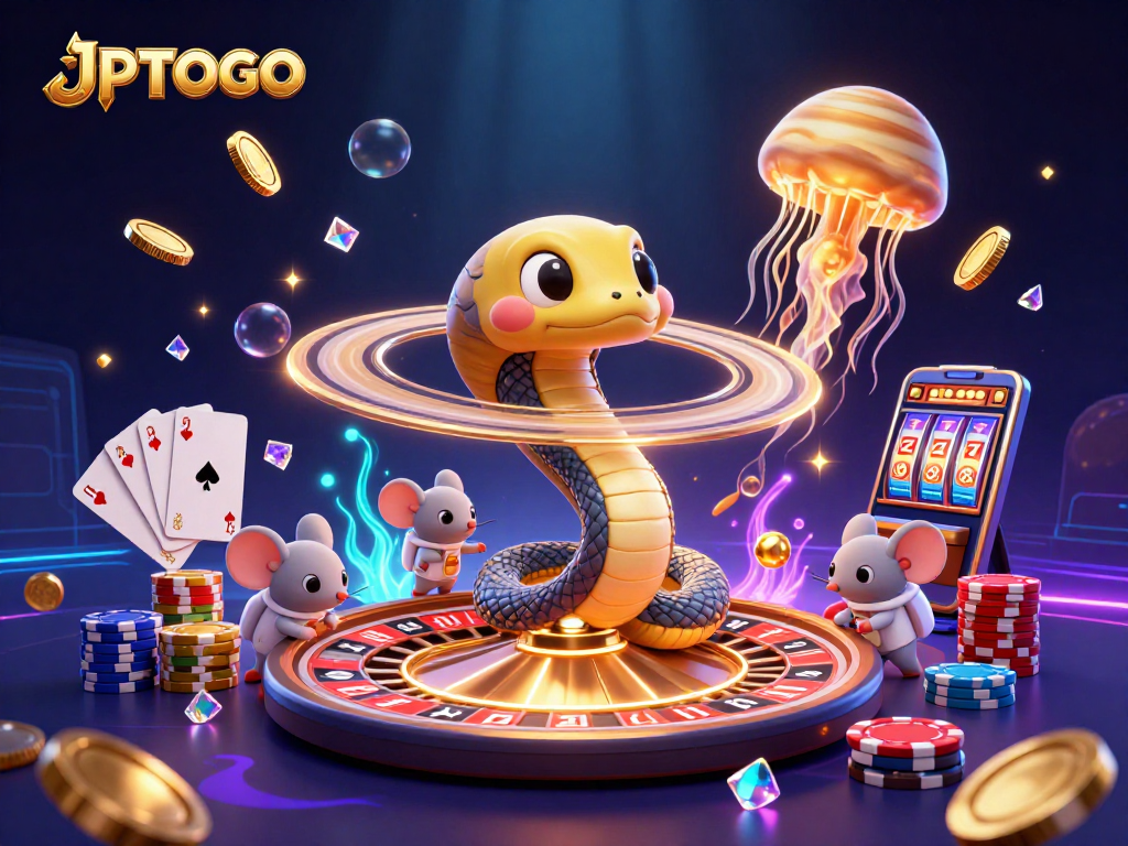 Experience JPTOTO's thrilling slots and casino gaming atmosphere with dynamic characters and vibrant visuals.