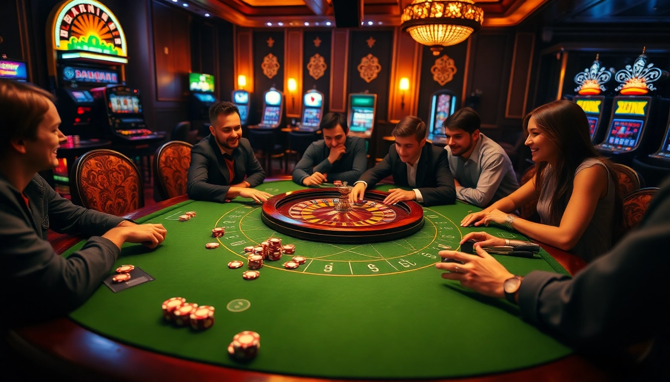 Hitclub's exciting casino experience with vibrant tables and eager players ready to win.