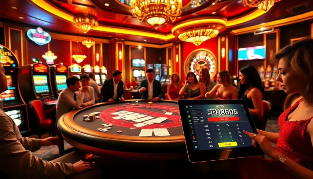 Experience the thrill of ph365 register at a luxury casino with poker and slots.