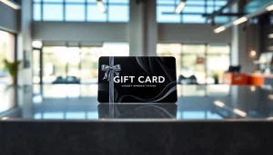 Presenting a window tint gift card on a modern countertop, reflecting luxury and style.