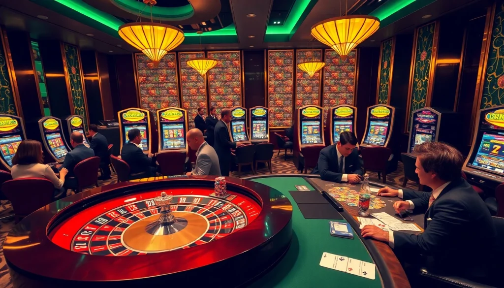 Experience thrilling gameplay with RR 88's vibrant casino atmosphere, showcasing poker and roulette.