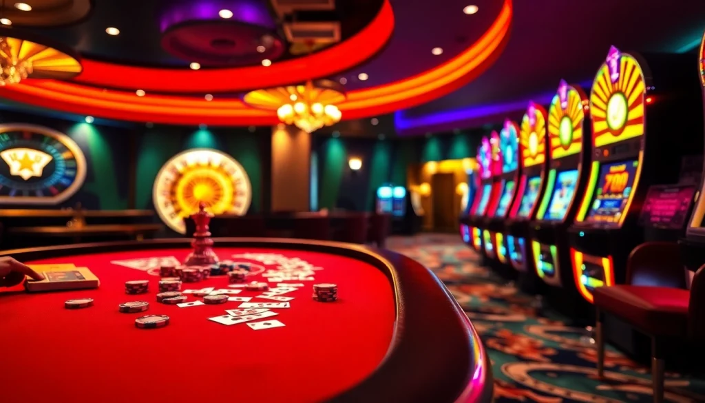 Experience high-stakes gaming at https://go99.institute/, featuring a dynamic casino scene with poker tables, slots, and exciting gameplay.