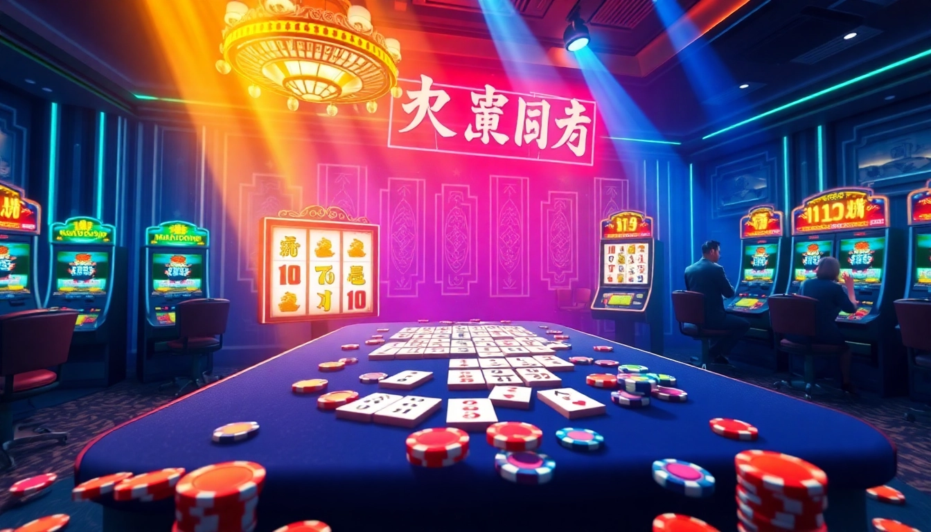 Enjoying a thrilling demo slot pg experience with Mahjong Ways in a vibrant casino atmosphere.
