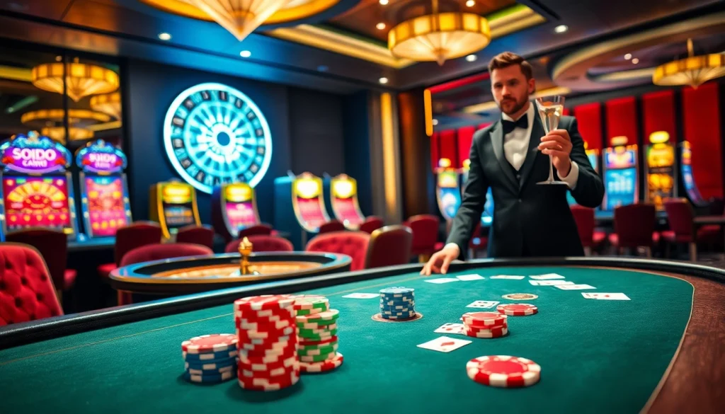 Experience high-stakes excitement at SODO CASINO with vibrant poker games and luxurious ambiance.