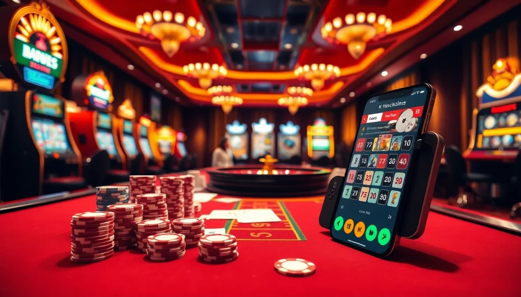 Experience thrilling gameplay at King88 with vibrant casino tables and mobile gaming excitement.