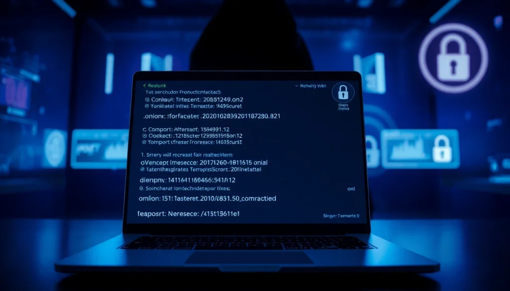 Explore the hidden wiki url through a secure digital interface, highlighting anonymized access to .onion sites.