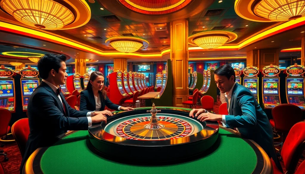 SODO casino overview showcasing luxury gaming tables and slot machines filled with excitement.