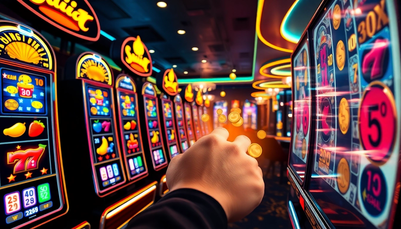 Engaging game nổ hũ slot machine spinning reels with dynamic jackpot payout animation