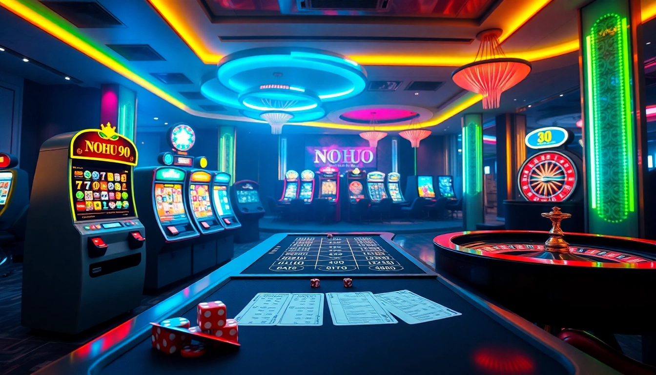 Engage in the thrill of gaming with NOHU 90's modern interface showcasing exciting casino games.