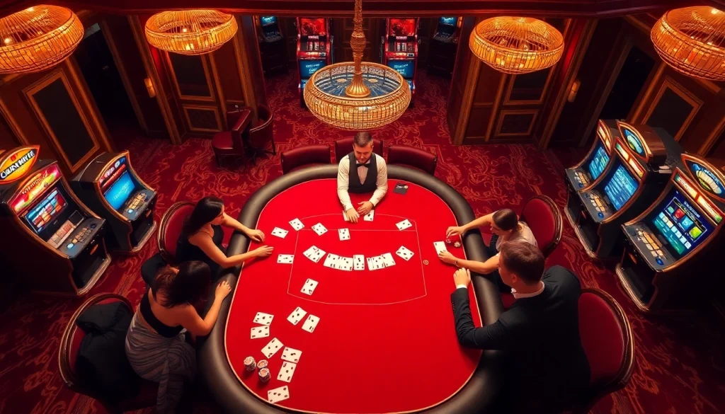 Players engaging in Baccarat at a luxury casino table representing https://xx88.us/ for an exhilarating gambling experience.