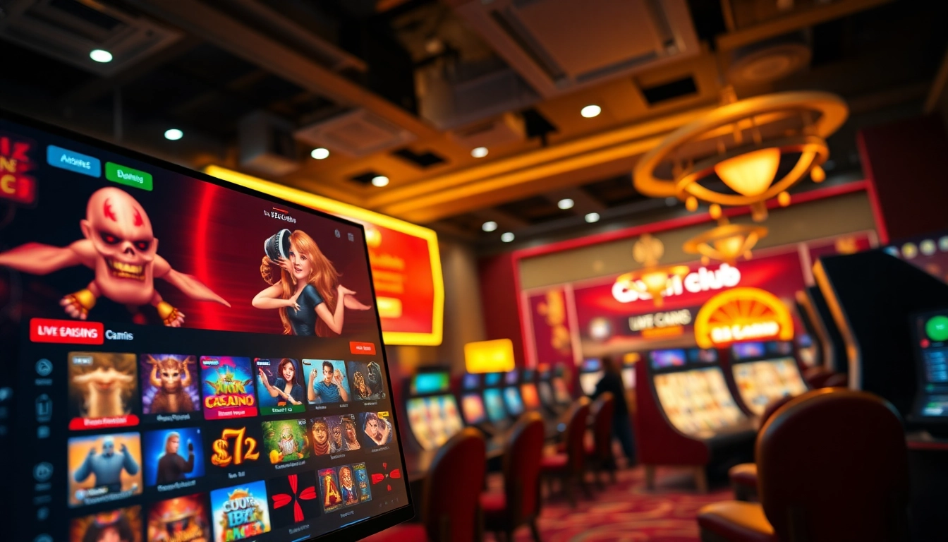 B52Club online gaming interface showcasing vibrant slot games and live casino options for players.