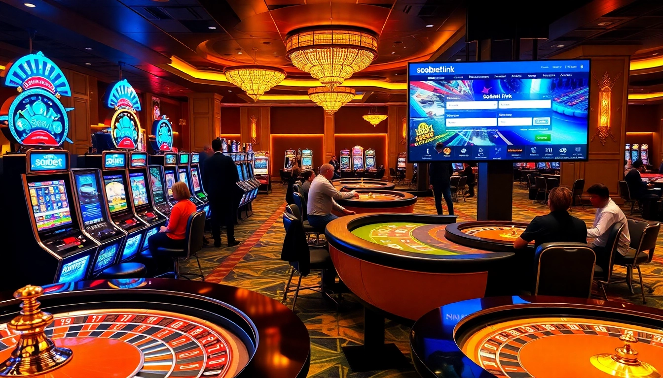 Experience exhilarating gameplay at sbobet link with vibrant casino elements and active players.