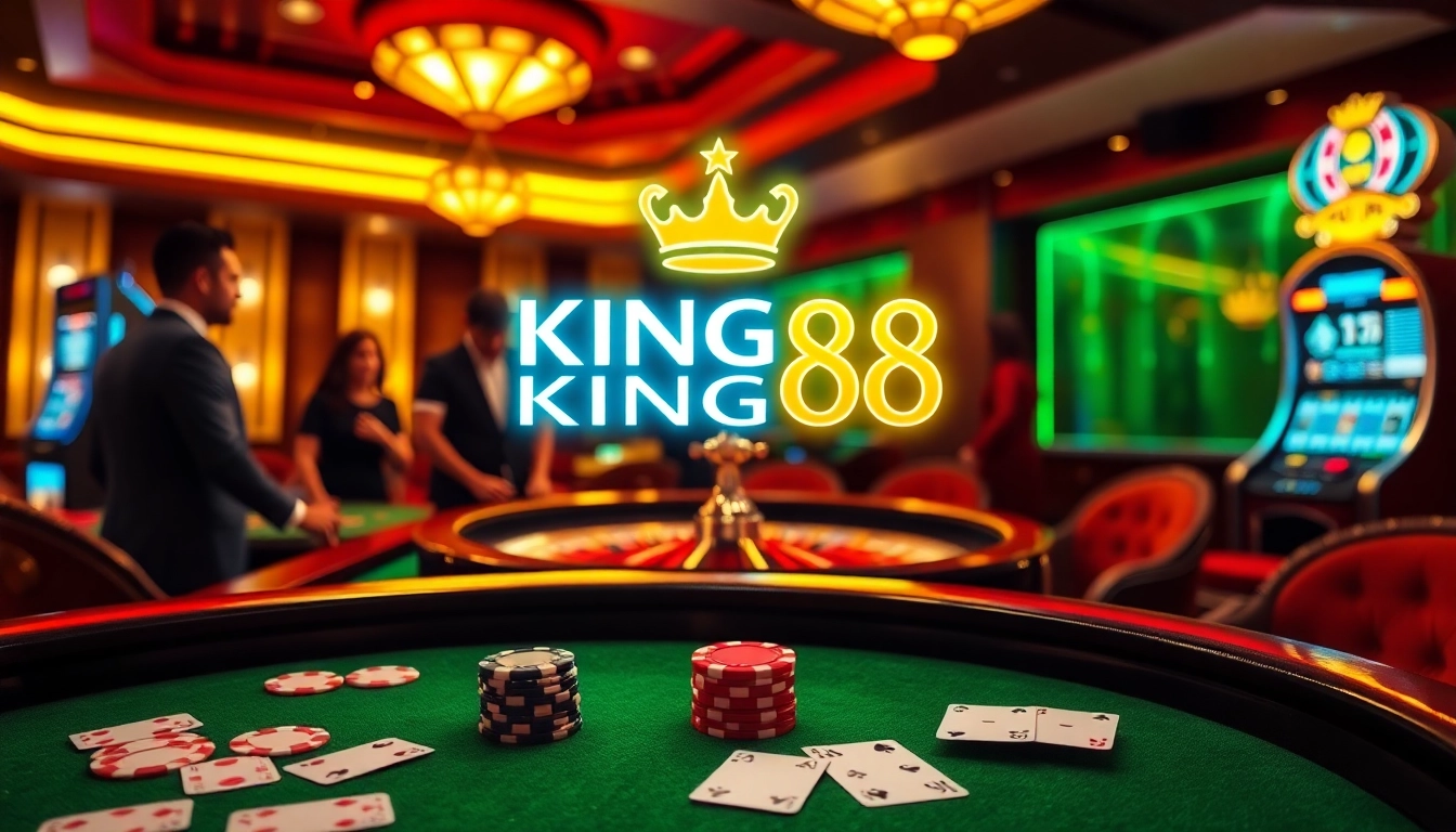 Experience the thrill of gambling at KING88 with exciting casino action and vibrant game elements.