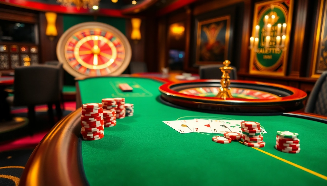 Exciting online gambling action at bdtk66 my with vibrant casino tables and cards.