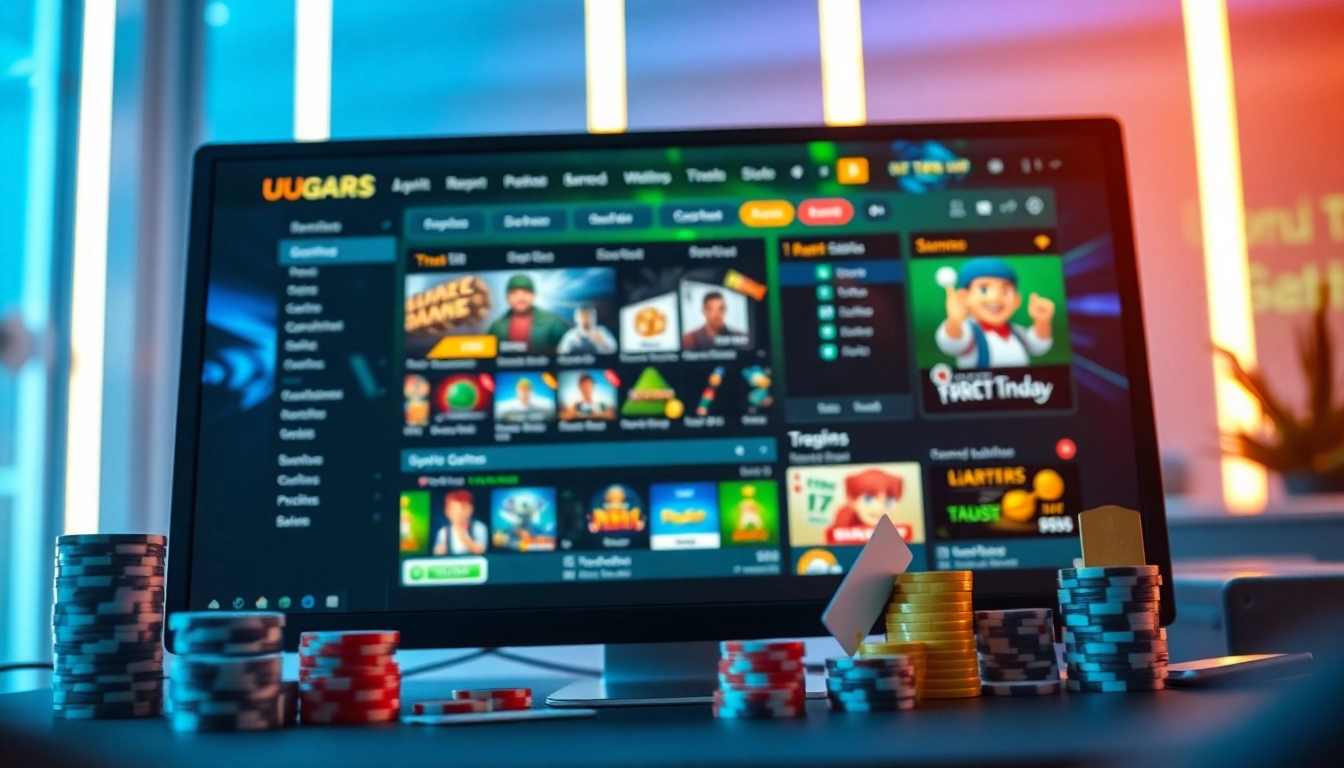 UU88 online gaming interface showcasing vibrant casino games and betting options.