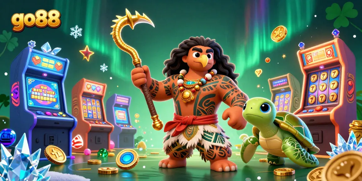 Experience the thrill of go88 with a dynamic 3D illustration showcasing vibrant gaming elements