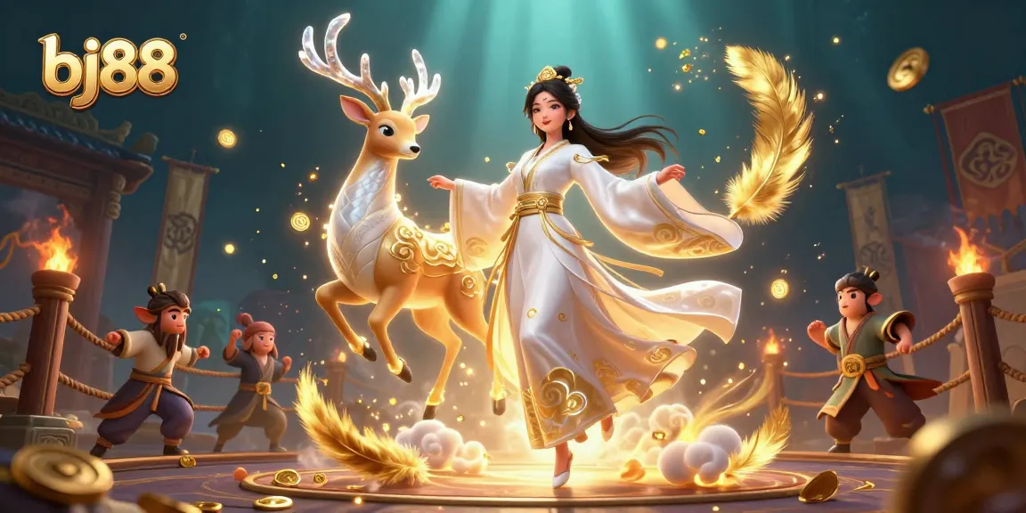 Experience the thrilling gameplay of bj88 with captivating casino elements in a dynamic 3D illustration.