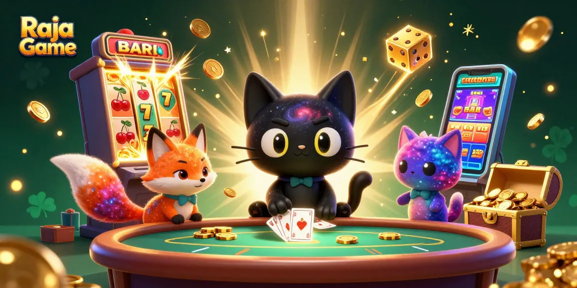 Experience the excitement of Raja Game with a cosmic casino scene featuring dynamic gameplay elements.