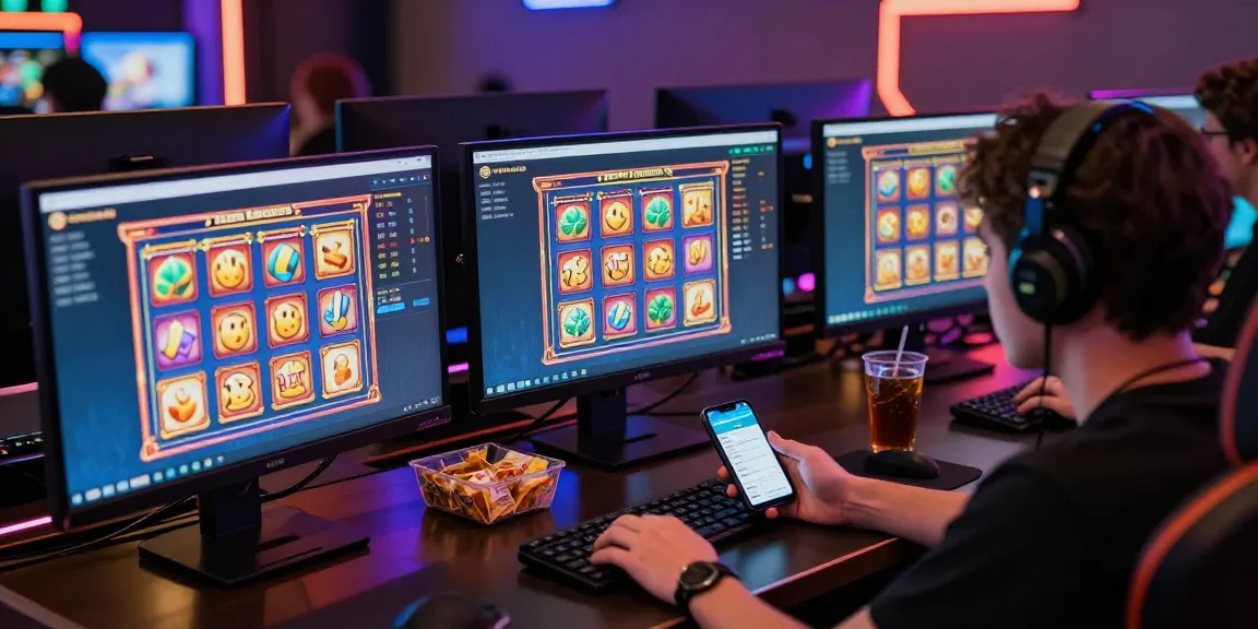 Exciting ngamenjitu online gaming scene with player engaged in slot games and lotto results.
