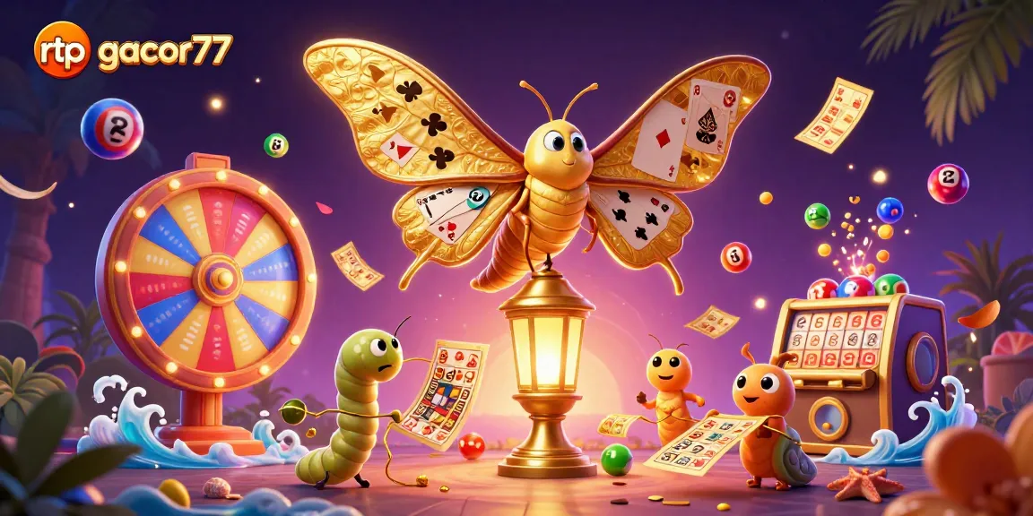 Mainkan rtp gacor77 dengan bola lotere berwarna-warni dan suasana kasino meriah.