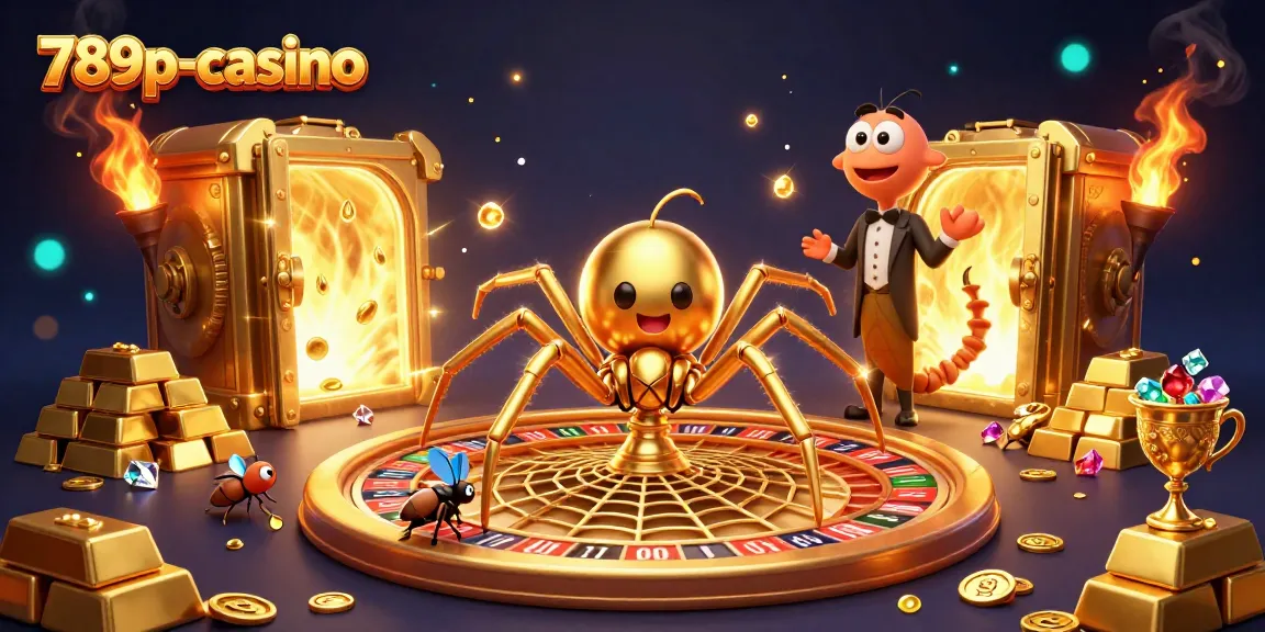 Bet on exciting games at 789p-casino with the golden spider spinning a roulette web!