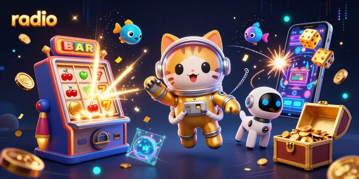 Experience the excitement of radio-themed games with vibrant visuals and dynamic gambling elements.